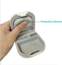 Przypadek pomocy słuchowej z akumulatorem Storage Slot Hard Small 0.59 "* 2.44" * 1.57 ", Silicone Cushion, for ITE, BTE Hear Aid (White)