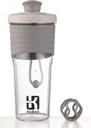 Butelka Shaker drugiej generacji do białka z kulą mieszającą - Perfect for Workouts and Outdoor Use, 24- Ounces shaker białka serwatki z wyraźnym pomiarem (Gray)