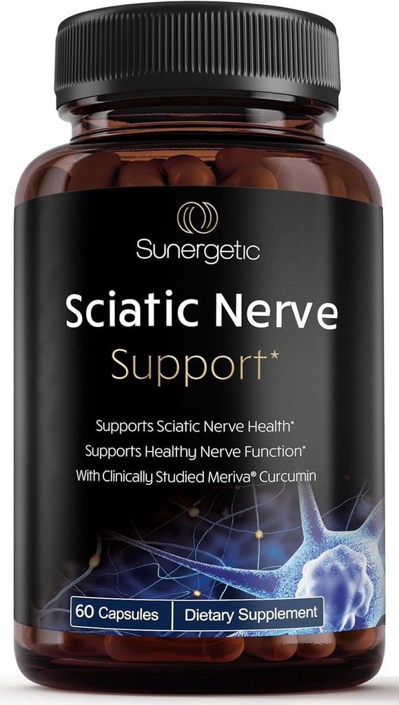 Sunersive Premium Sciatic Nerve Support Formula - Sciatic Nerve Supplement with Benfotaimine, Alpha Lipoic Acid (ALA) & Meriva Turmeric - Supports Sciatic Nerve Health & Joint Comfort - 60 kapsułki