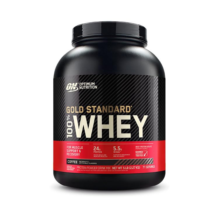 OPTIMUM NUTRITION GOLD STANDARD 100% Proszek z białka serwatki, kawa, 5 funtów