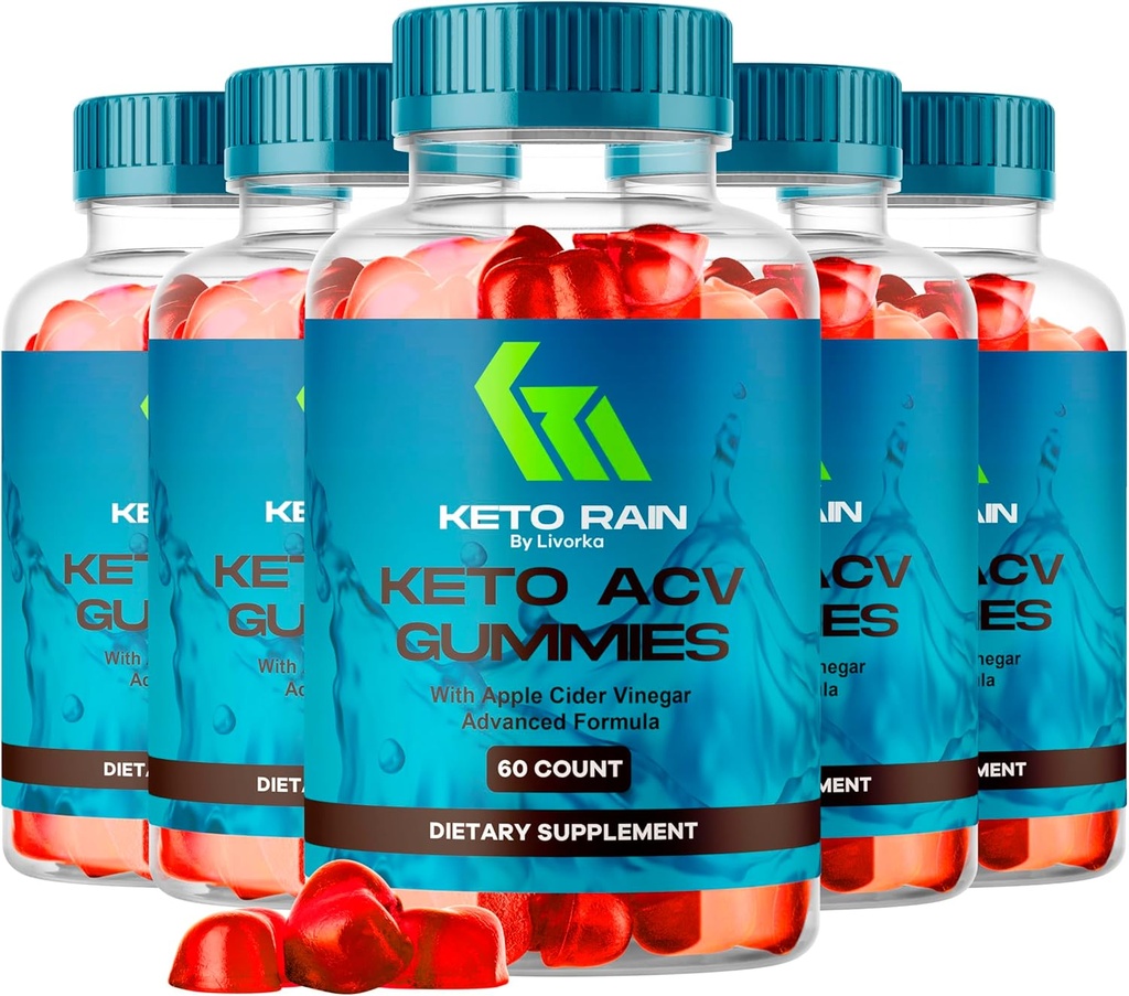 (5 Pack) Keto Rain Gummies - Keto Rain Advanced ACV Gummys, Keto Rain ACCV Gummy 1050MG - All Natural Keto Rain Apple Cider, KetoRain ACV Gummys, 300 Gummies za 5 miesięcy