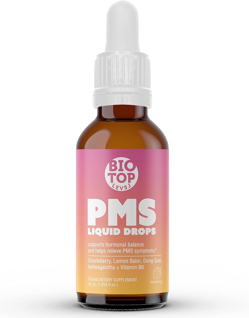 PMS Relief Hormon Równowaga Kobiety płynne krople, skurcze menstruacyjne, wzdęcia, i nastrojów Swings Relief z Chasteberry, Witamina B6, Lemon Balm, Dong Quai, Ashwagandha, Sugar- Free, 1 fl oz
