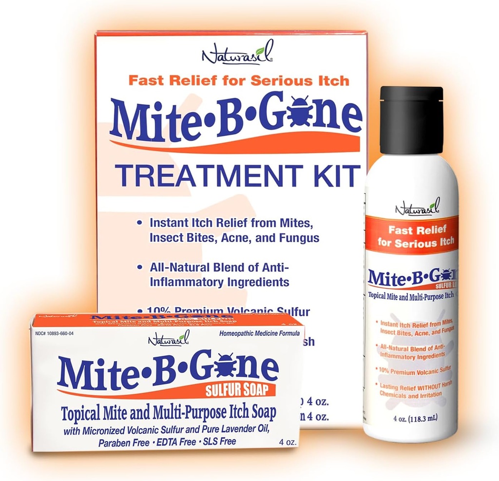 Mite Treatment Lotion & Mydło przez Mite- B- Gone 124; Natural Relief for Trądzik, Bites Bug, Redness & Swędzenie skóry, Discomfort & Rosacea i 124; Safe for Kid and Adult
