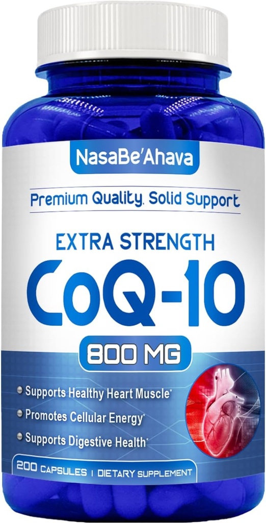 CoQ10 800mg kapsułki 124; Vegan Friendly Coenzym Q10 800mg z Easy Absorption Ubiquinone Supplement for Skin Heart and Energy Support Assistance 124; Made in The USA in cGMP Facility (100 Servings)