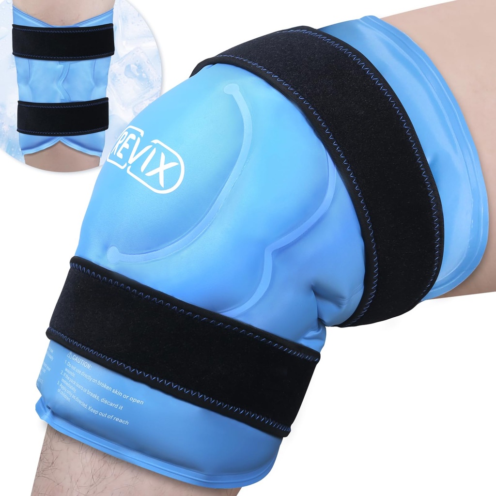 REVIX 20 "XXXL Pack Ice Pack owinięty wokół całego kolana, Extra Duży Pack Ice dla zmniejszenia dyskomfortu nóg, Cold Compress Therapy, wielokrotnego użytku Ice Wraps for Back, Ramię Relaks, Post- Workout Recovery