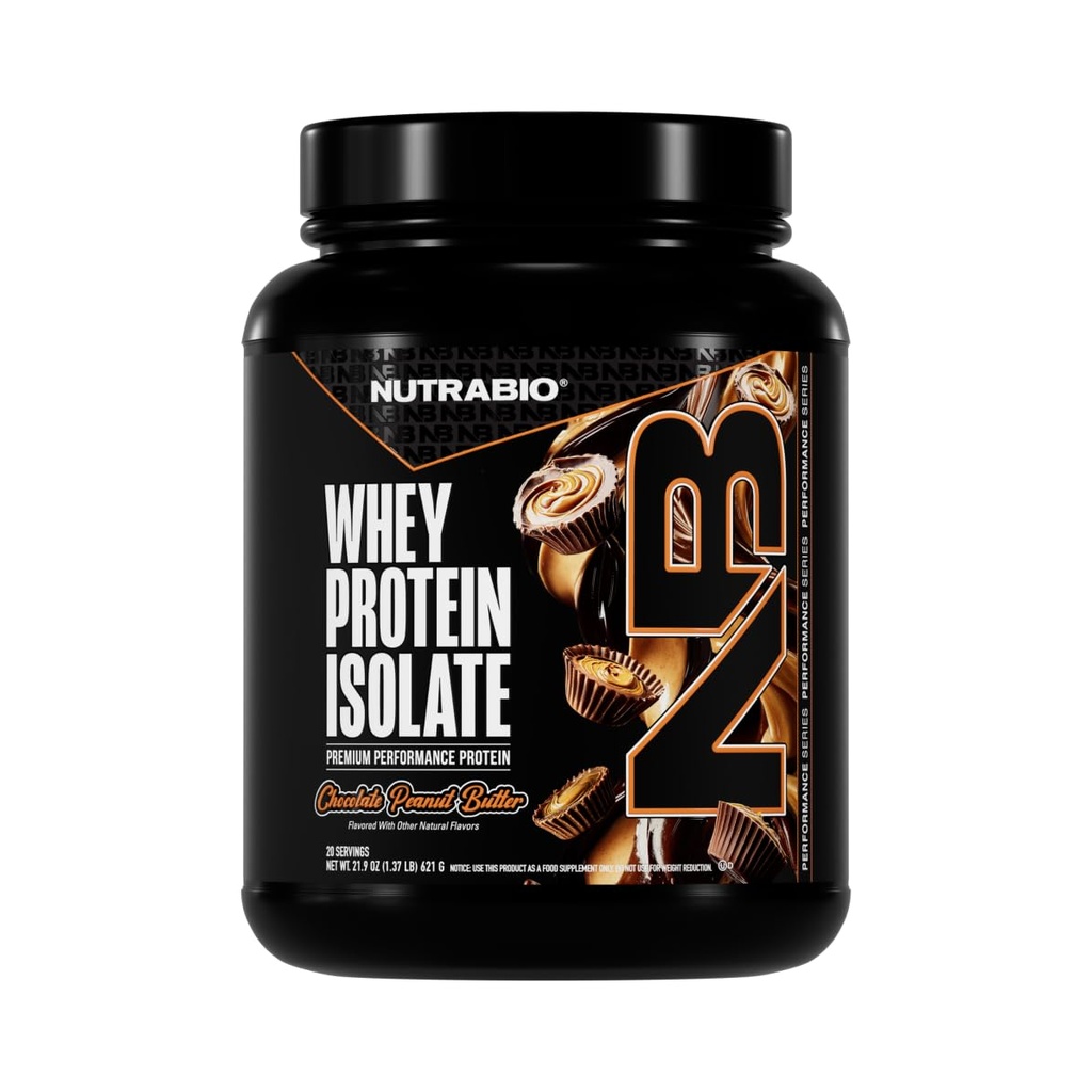 NutraBio 100% Proszek z izolatu białka serwatki, 25g Białko z pełnym profilem aminokwasów, Nie-GMO, Soy & Gluten Free, Niskie węglowodory, Niskie Calorie Białko serwatki, Czekoladowy Masło orzechowe, 2 Lbs