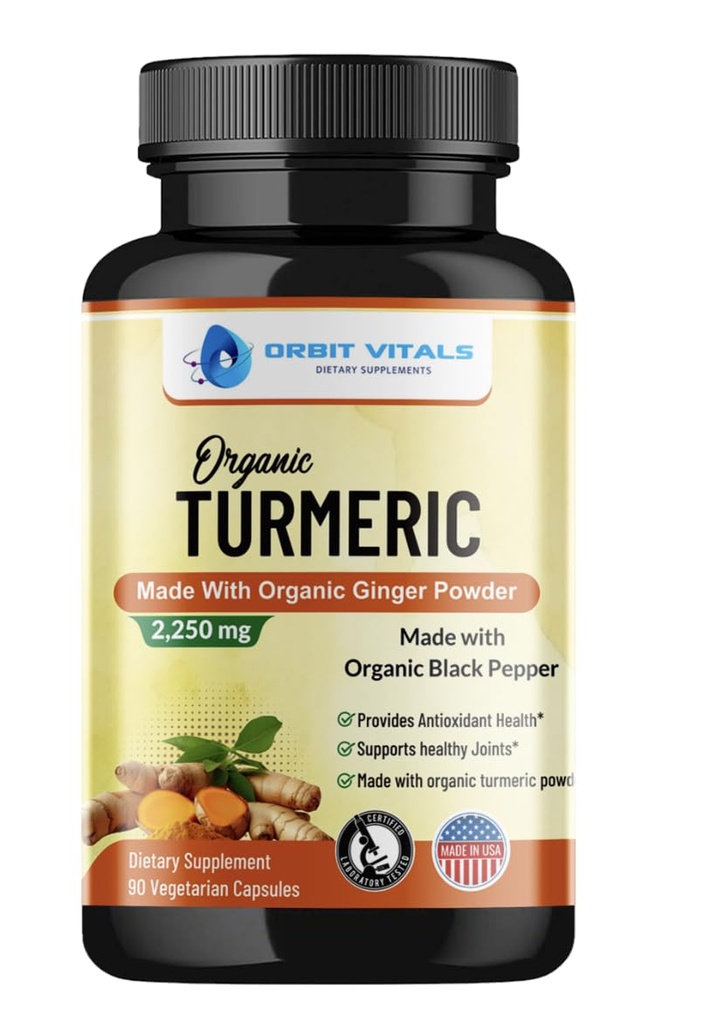 Kurkumina kurkumina z czarnym pieprzem i imbirem 2250mg - Ultra Pothent Turmeric Supplement z 95% Kurkuminoidy i BioPerine do wspólnego wsparcia, Wzmocniona Biodostępność, Immune Health - 90 Kapsułki wegańskie