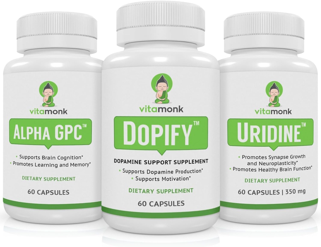 Dopamina Supplement Supplement z Alpha GPC i Uridine - Neuro Boost Duo