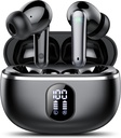 Wireless Earbuds, Bluetooth 5.3 Słuchawki słuchawki Big Bass Stereo, Słuchawki z dźwiękiem Anulowanie Mic LED Display, w Earphone Uszy IP7 Waterproof, 50H Playtime for Sports, Czarny