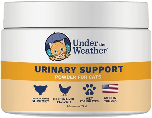 Pod warunkami pogodowymi Pet Urynary Tract Support Proszek dla kotów 124; Vet preparowane naturalne suplementy dla kotów i kociaków 124; Promowanie zdrowej trakcji moczu i układu immunologicznego - 60 Day Supply, 120 Scoops
