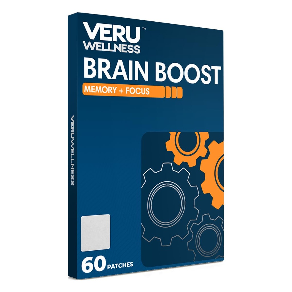 Veru Wellness Brain Boost Cognitive Patch - Pamięć dzienna, Alternatywność i Focus Brain Support - Ginko Bilboa, Rhodiola Rosea, MCT (60 dni)