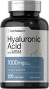 Horbäach Hyaluronic Acid with MSM XI124; 1000 mg XI124; 120 kapsułki XI124; Non- GMO and gluten Free Supplement XI124; Biodostępna formuła
