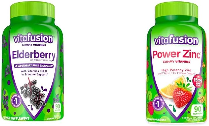 Witafuzja Elderberry & Cynk Gumy Witaminy immunologiczne Wsparcie, 90ct