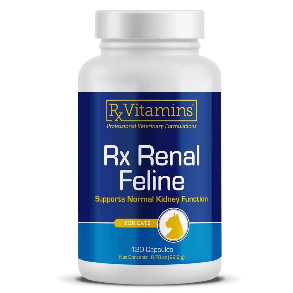 Rx Vitamin Nerka Feline - Wsparcie dla nerek kota z mlekiem Tistle dla kotów - Przeciwzapalne dla kotów - Wzmacnia przeciwutleniacz kotów Zdrowie i wsparcie dla wątroby kota - Immune Booster kota - 120 Kapsułki