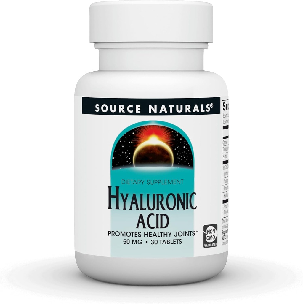 Źródło Naturals Kwas hialuronowy, 50 mg, 30 tabletek