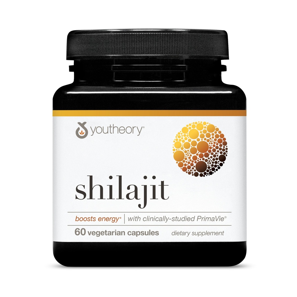 YouseTheory Shilajit - 500 mg Shilajit kapsułki - Suplement energetyczny - Shilajit Supports Stamina & Endurance - Pure Himalayan Shilajit - Gluten, Dairy & Soy Free - 60 Kapsułki wegetariańskie
