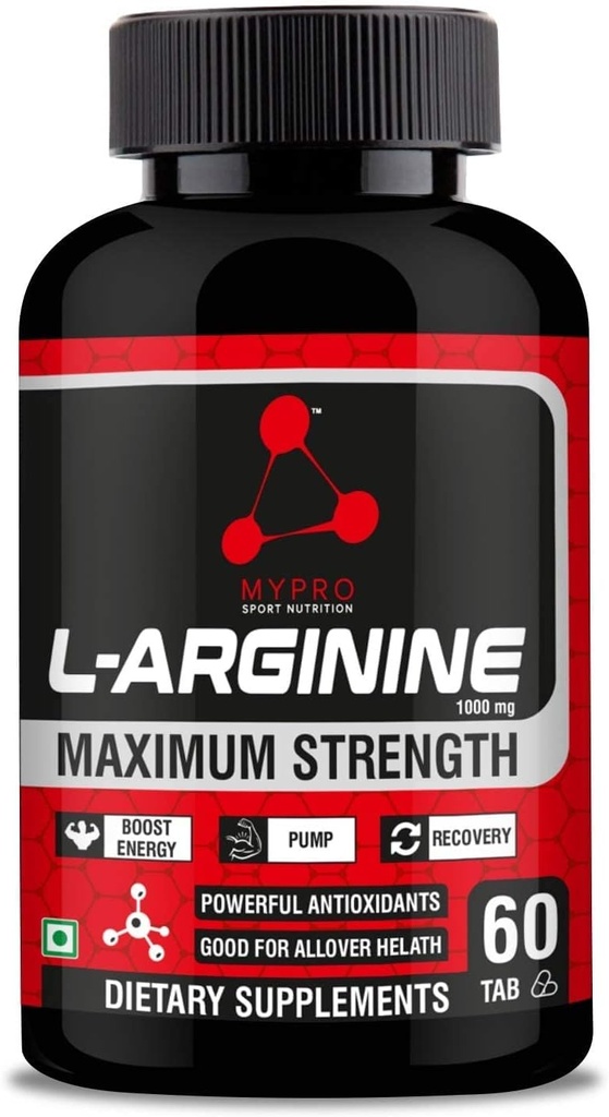 Sport Nutrition L- Arginina 1000mg Suplement do wzrostu mięśni, Stamina, Immune Booster & Energy, 60 tabletek