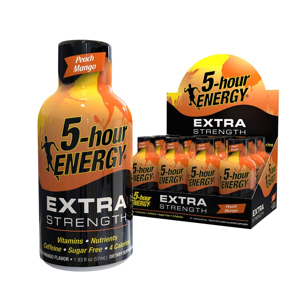 5- godzinny zastrzyk ENERGY, dodatkowa siła, peach Mango, 1.93 unce, 12 hrabiego