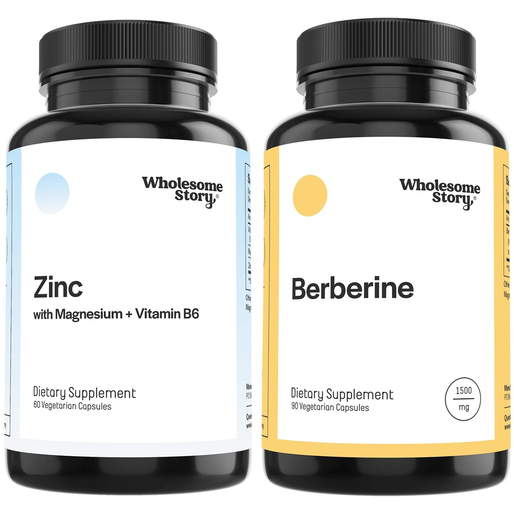 3- in-1 Cynk Pikolinian Magnezu Glicynian Suplementy z witaminą B6 + Berberine 1500mg HCl Suplement Amendant 124; Reproductive & Fertility Health, Hormon Balance, Immune Support Support 124; 30 Day Supply