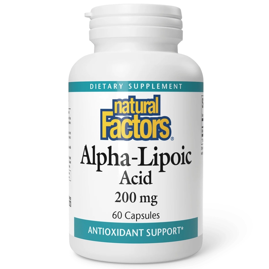 Naturalne Czynniki Kwas Alfa- lipoinowy 200mg Kapsułki, 60- Count