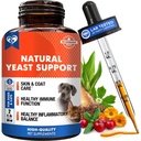 Naturalne koty i psy Zakażenie drożdży Anti Itch Treatment - Swędzacze uszu, skóry i alergii objawy ulgi - Redukuje zapalenie i łagodzi podrażnienia - Herbal Medicine Supplement Drops