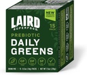 Laird Superfood Prebiotic Daily Greens Powder - Opakowanie 15 Sachets Single Serve - Podstawowe witaminy i minerały - Fiber, Adaptogen & Fruits, Warzywa - Wsparcie Gut Health - Non-GMO, Wegan
