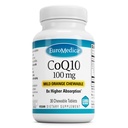 EuroMedica CoQ10 100 mg - Suplement do Cellular Energy Supplement - Wyższa Absorpcja CoQ10 Suplement do rozgryzania i żucia - Suplement odżywczy do pomocy zdrowej starości i zdrowia mózgu - 30 Tabletki do żucia