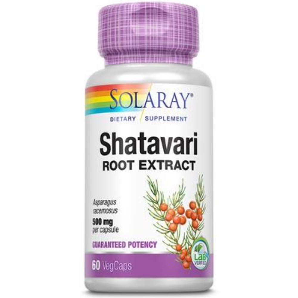 SOLARAY Gwarantowane Potency Shatavari Ekstrakt korzeniowy, Cap Veg (Btl- Plastic) 500mg