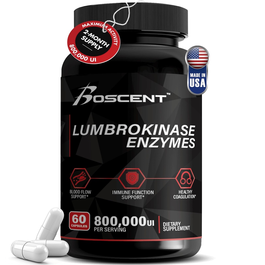 Suplement Lumbrokinazy 40 mg (60 kapsułek) - Maksymalna aktywność - 800,000 UI - Czyste enzymy Lumbrokinazy Enzymy trawienne, Lepsze niż serrapeptaza Suplement Nattokinazy, Lab Tested, Nie GMO