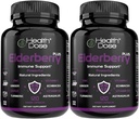 Dawka zdrowotna Elderberry Plus kapsułki - Suplement do wsparcia immunologicznego z witamin C, D3, cynku, Selenium & 11 Składniki do Year- Okrągłego Wellness - 120 Kapsułki wegetariańskie, 2- Miesiąc dostaw opakowania 2