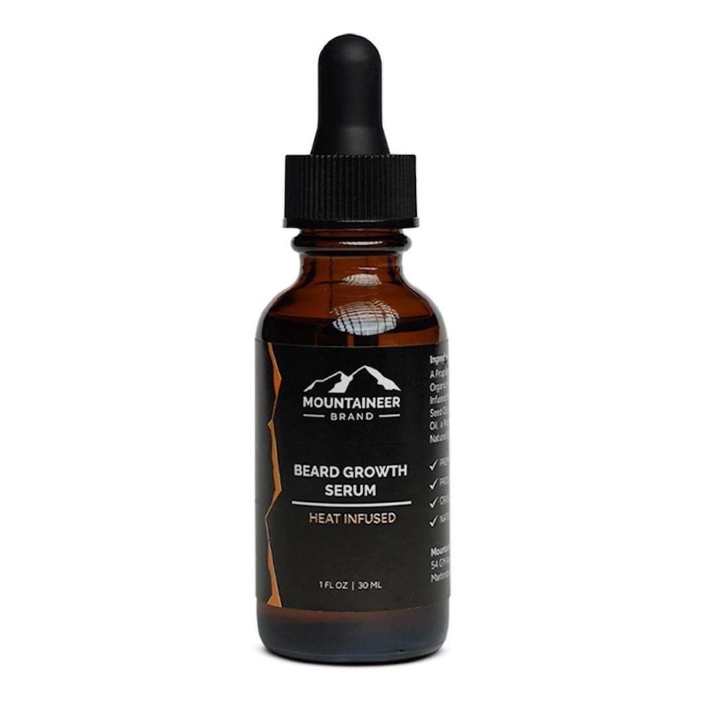 Mountaineer Brand Beard Growth Serum 1 oz. Xi124; Original Beard Growth Oil to Grow a Thicker and Fuller Beard Growth Serum 124; Natural Hair Growth Serum