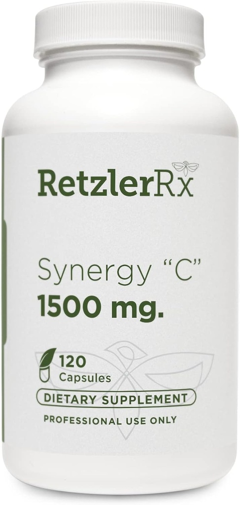 RetzlerRx ® Synergy C 1500 mg przez Dr. RetzlerRx ™ - Advanced High-Pottency Witamina C Formuła - Wsparcie immunologiczne, Antyoksydant Protection & Skin Health