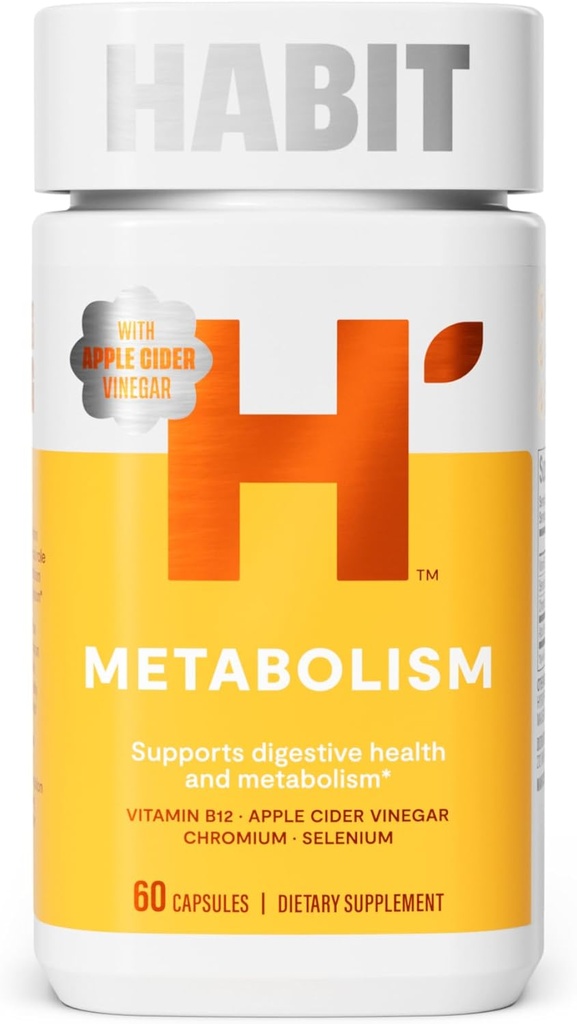 Suplement do metabolizmu siedliskowego (60 kapsułek) - Wspiera zdrowie i metabolizm w żołądku, witaminę B12, selen, chrom, cydr jabłkowy, wegan, nie- GMO (1 opakowanie)