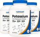 Nutricost Potasu Citrate 99mg, 500 kapsułki (3 butelki)