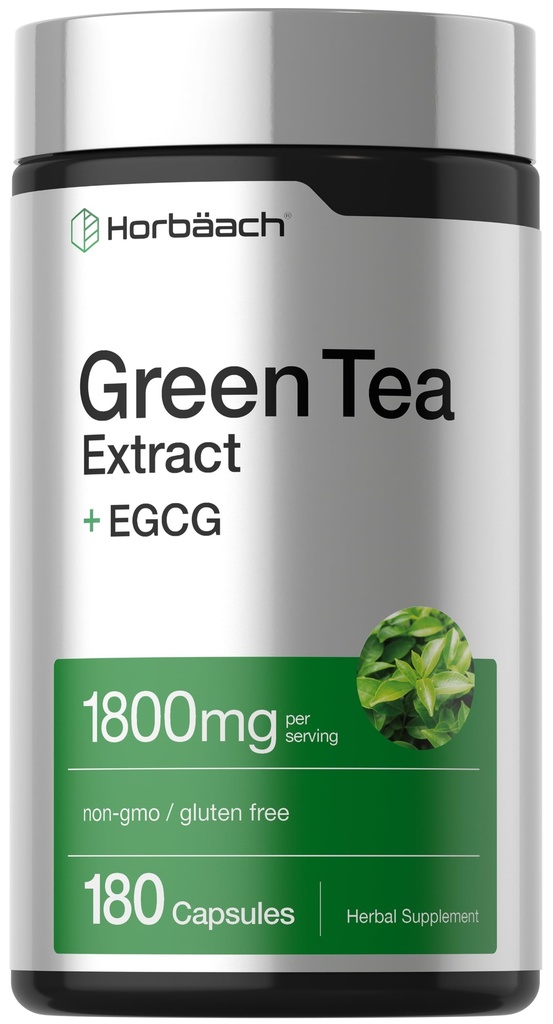 Horbäach EGCG Green Tea Extract Pills: 124; 180 Kapsułek: 124; Max Potency: 124; Non-GMO & Gluten