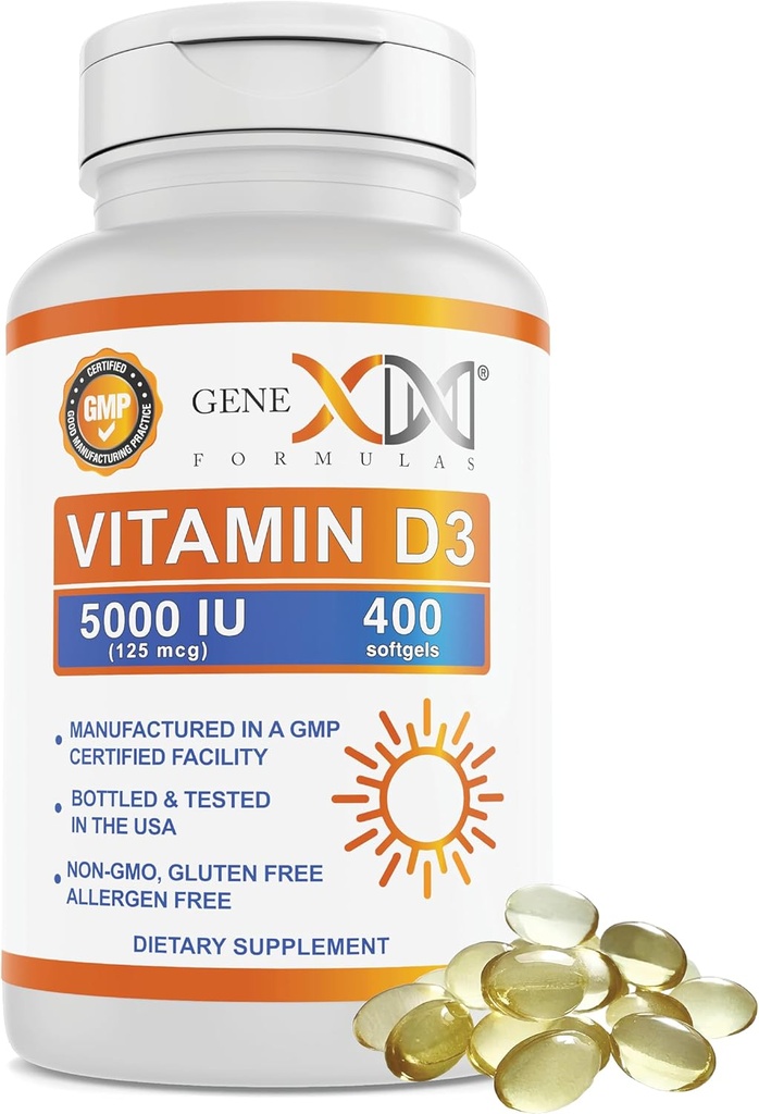 (400 Softgels) Naturalne wsparcie dla Bone Health & Nerve Function - Non- GMO, Gluten Free, Allergen- Free
