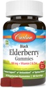 Carlson - Gummie z czarnej jagody, z witaminą C i cynku, Wsparcie immunologiczne, 60 Gummies
