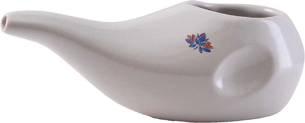 Najlepszy Ceramiczny Pot Neti - Ergonomiczny Design i Hand- Made, Dove White