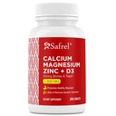 Safral Magnezu wapnia Cynk z witaminą D3, 300 Tabletów - Wapń 1000 mg, Magnez 400 mg, Cynk 20 mg i D3 600 j. m.