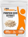 BulkSupplements.com Wyciąg z nasion dyni - Suplement z nasion dyni, Suplement ziołowy - Vegan & Gluten Free, 500 mg na jedną porcję, 1 kg (2,2 kg) (Opakowanie 1)