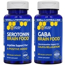 NATURAL STAKS Serotonina i GABA Brain Food Bundle - Wspiera pozytywny nastrój i uspokojenie * - 120 Kapsułki ogółem