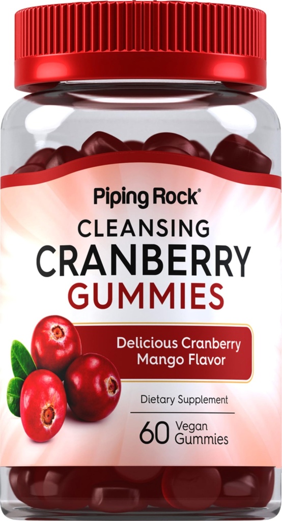 Gummy żurawinowe z kamyków 124; 60 Hrabia 124; Suplement do czyszczenia dla kobiet i mężczyzn 124; Żurawiny Mango Flavor 124; Wegan, Non-GMO, Gluten Free