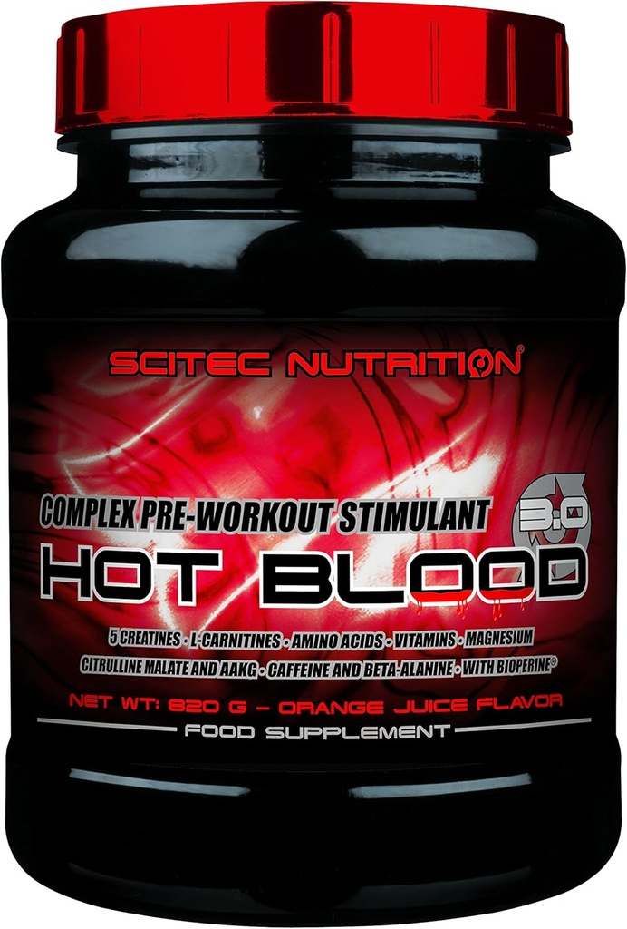 Scitec Nutrition Hot Blood 3.0- 1.81 Funt, Sok pomarańczowy (Suplement do ćwiczeń wstępnych)