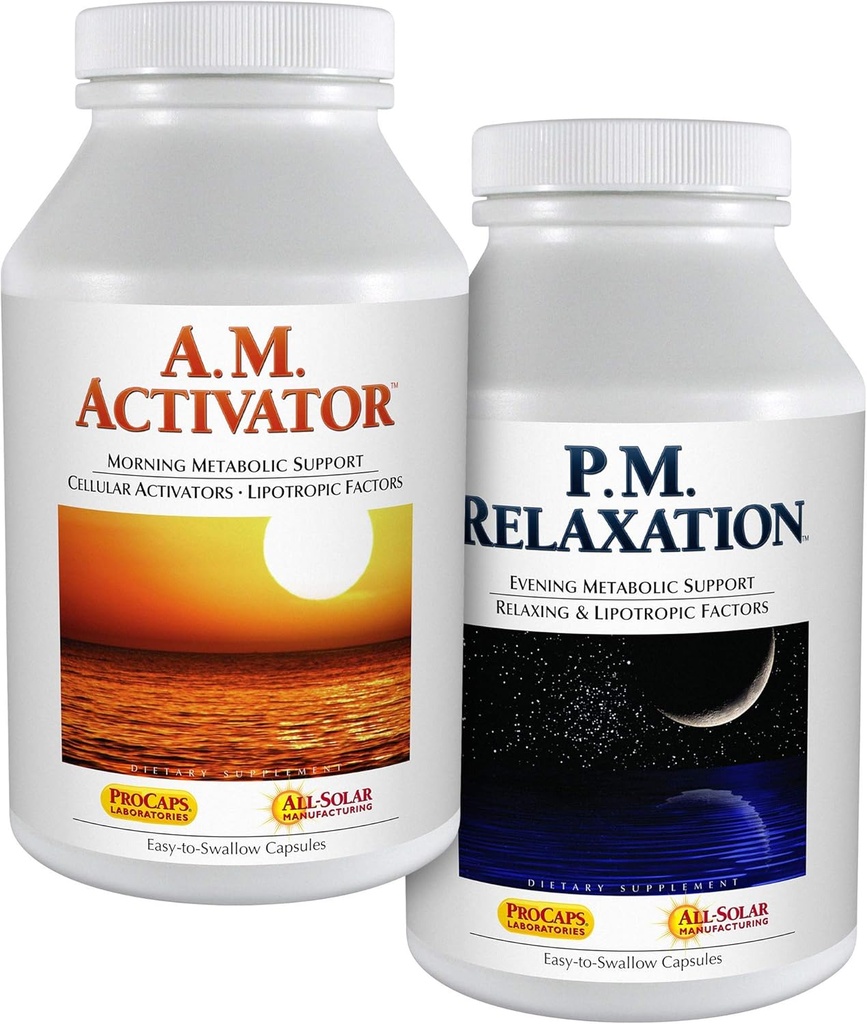 ANDREW LESSMAN A.M. Activator and P.M. Relaxation Kit - 30 Kapsułek każdego - A.M. Activator promuje energię i metabolizm tłuszczu Podczas P.M. Relaxation Zachęca do spokojnego snu