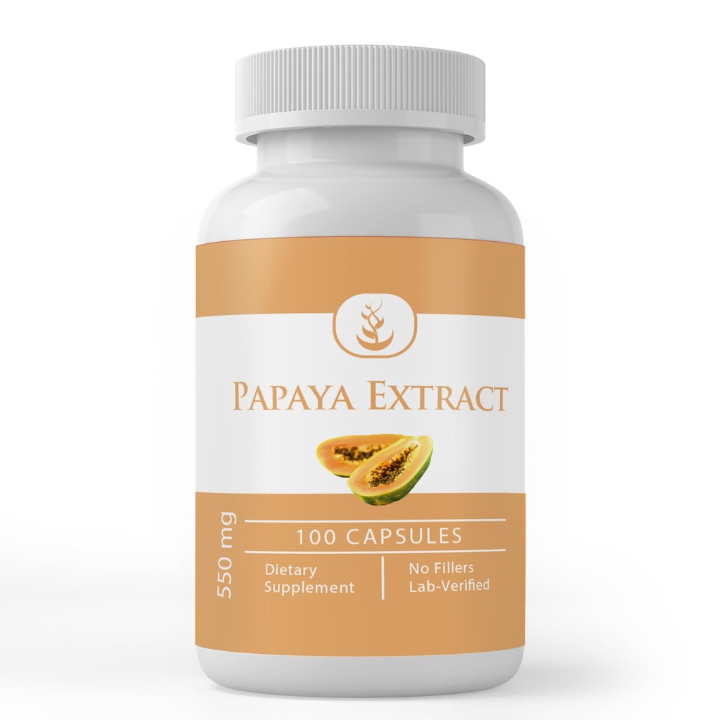 PURE Original INGREDIENTS Papaya Extract, (100 Kapsułek) Zawsze czysty, bez dodatków lub wypełniaczy, Laboratorium zweryfikowane