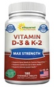 aSquared Nutrition Witamina D3 z suplementem K2 - 180 Tabletki do żucia, Max Siła D-3 Cholecalciferol & K-2 MK7 do wsparcia zdrowe kości, Zęby, Serce -Przeciwutleniacz D3 & K2 MK- 7 Wzór energii Dorośli