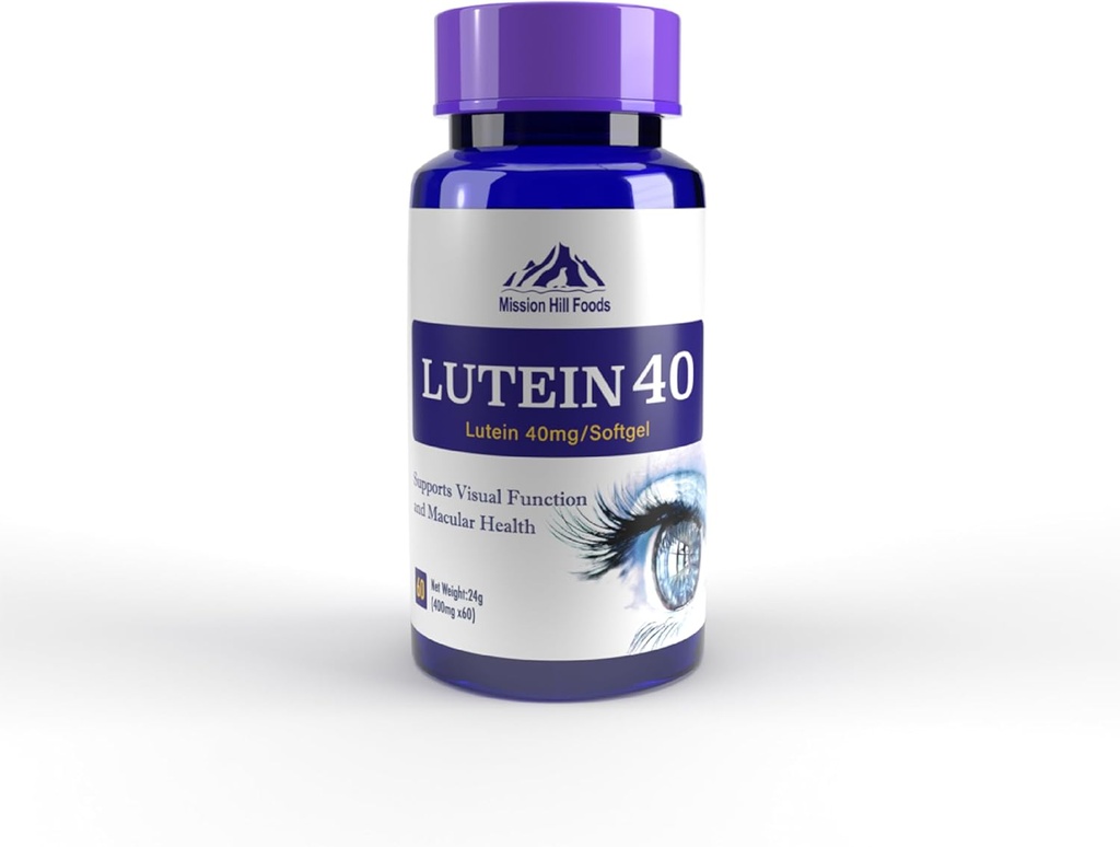 Premia Lutein & Zeaxanthin Eye Health Supplement (1 Butelka - 2mo Supply) 124; 40 mg Supply 124; 60 Softgels - 124; Witamina Pills for Eyes - 124; Non - GMO & Gluten Free
