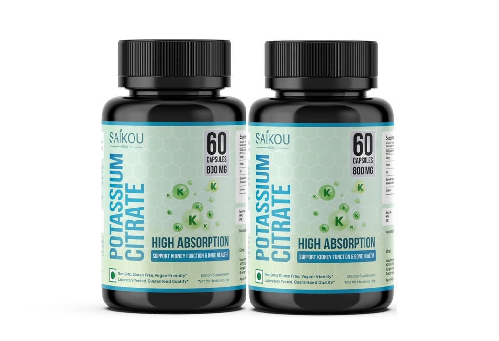 Cytrynian potasu 800 mg Wysoka absorpcja Suplement potasu - 120 Słupki Wspomaga równowagę elektrolitów, Nerki i kości (2)