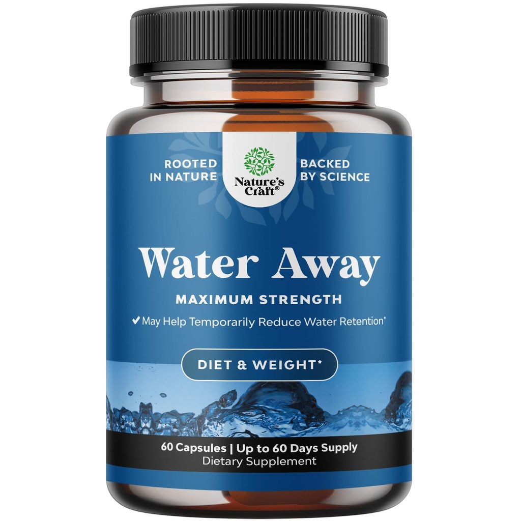 Natural Diuretic Water Away Pills Witamina B6 Potasu i Dandelion Wyciąg korzenny Retencja wody przeciwwzdęcia i obrzęk Kapsułki Utrata masy ciała dla kobiet i mężczyzn z przeciwutleniaczem Zielona herbata przez Bio Sense