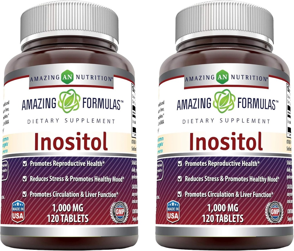 Amazing Supples Inositol 1000mg Supplement Equipment 124; Tablets Evidence 124; Non-GMO Equipment 124; Gluten- Free Equipment 124; Made in USA (2 Pack, 120 Count)